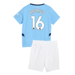 Niños Camiseta Fútbol Manchester City Rodrigo #16 2024-25 1ª Equipación (+ Pantalones)