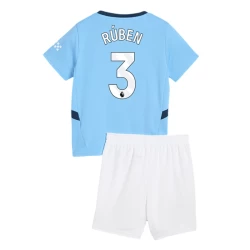 Niños Camiseta Fútbol Manchester City Ruben #3 2024-25 1ª Equipación (+ Pantalones)