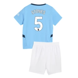 Niños Camiseta Fútbol Manchester City Stones #5 2024-25 1ª Equipación (+ Pantalones)