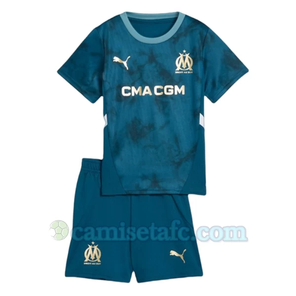 Niños Camiseta Fútbol Olympique de Marseille 2024-25 2ª Equipación (+ Pantalones)