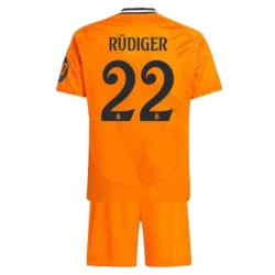 Niños Camiseta Fútbol Real Madrid 2024-25 HP Antonio Rudiger #22 2ª Equipación (+ Pantalones)