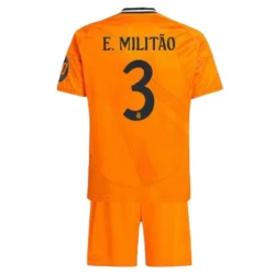 Niños Camiseta Fútbol Real Madrid 2024-25 HP E.Militao #3 2ª Equipación (+ Pantalones)