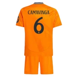 Niños Camiseta Fútbol Real Madrid 2024-25 HP Eduardo Camavinga #6 2ª Equipación (+ Pantalones)