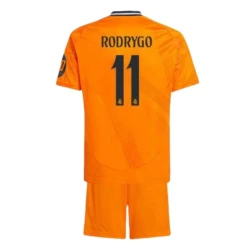 Niños Camiseta Fútbol Real Madrid 2024-25 HP Rodrygo #11 2ª Equipación (+ Pantalones)