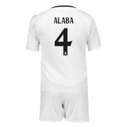 Niños Camiseta Fútbol Real Madrid David Alaba #4 2024-25 1ª Equipación (+ Pantalones)