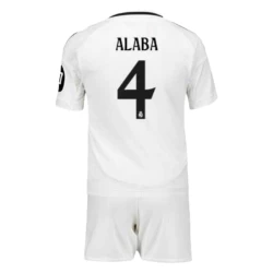 Niños Camiseta Fútbol Real Madrid David Alaba #4 2024-25 HP 1ª Equipación (+ Pantalones)