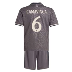 Niños Camiseta Fútbol Real Madrid Eduardo Camavinga #6 2024-25 3ª Equipación (+ Pantalones)