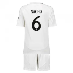 Niños Camiseta Fútbol Real Madrid Nacho #6 2024-25 1ª Equipación (+ Pantalones)