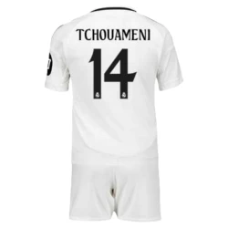 Niños Camiseta Fútbol Real Madrid Tchouameni #14 2024-25 HP 1ª Equipación (+ Pantalones)