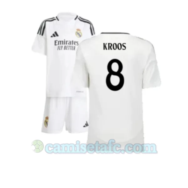 Niños Camiseta Fútbol Real Madrid Toni Kroos #8 2024-25 1ª Equipación (+ Pantalones)